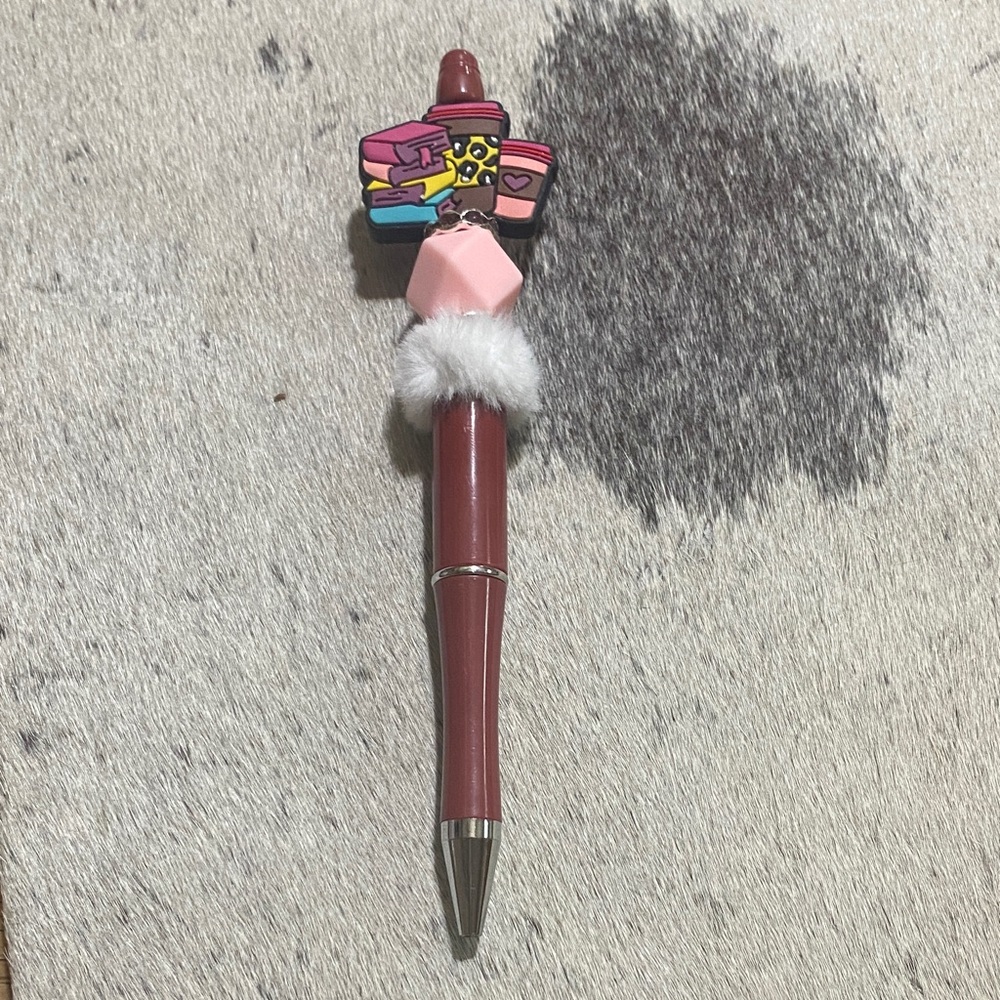 Coffee and Books Beaded Pen